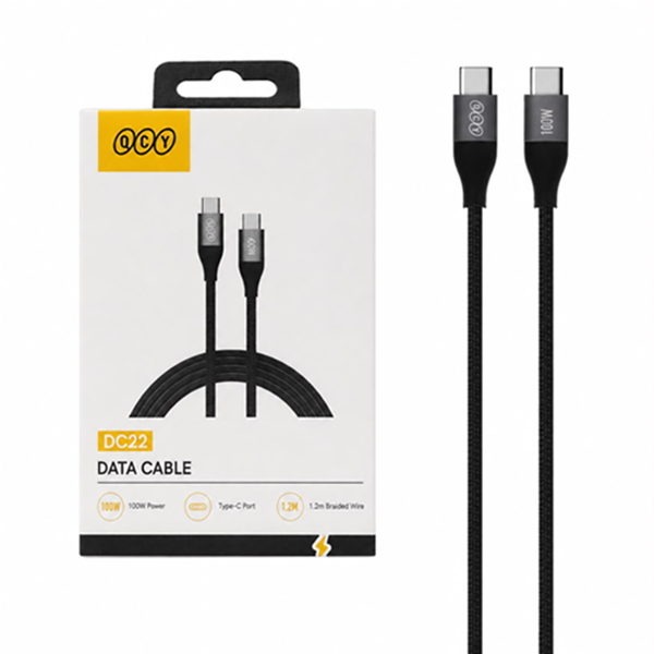 کابل اصلی کیو سی وای Type-C به Type-C مدل DC22 به طول 1.2 متر
